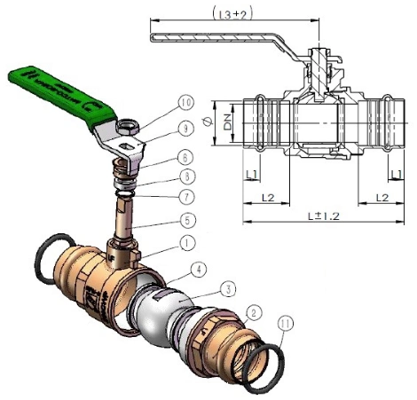 Lead Free Brass Press Ball Valve High Quality