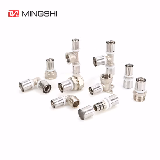 Materiales de plomería Mingshi Calor de piso Suministro de agua Tubería Pexalpex Montajeu, Th, Multijaw con marca de agua/Acs/Certificado Aenor Prensa en T reducida Accesorios de latón